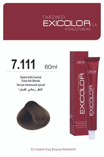 Exicolor 7.111 Ekstra Küllü Kumral Krem Saç Boyası 2x60 ml