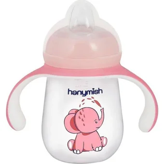 Hanymish Akıtmaz Kulplu 260 ml Alıştırma Bardağı Pembe