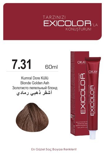 Exicolor 7.31 Kumral Dore Küllü Krem Saç Boyası 2x60 ml