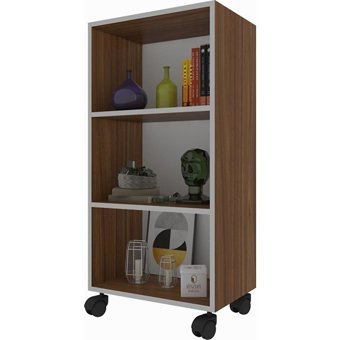 Kenz Life Beril 3 Bölmeli 3 Raflı Suntalam 88 cm Ceviz Rengi Kitaplık