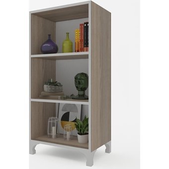 Kenz Life Tuğçe 3 Bölmeli 3 Raflı Suntalam 88 cm Bej Kitaplık