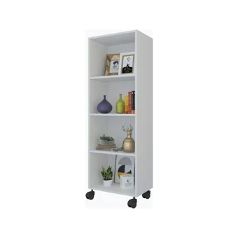 Kenz Life Beril 4 Bölmeli 4 Raflı Suntalam 128 cm Beyaz Kitaplık