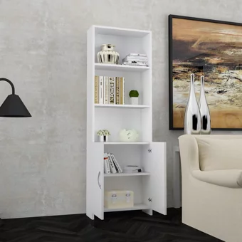 Modilayn 5 Bölmeli 5 Raflı Suntalam 168 cm Beyaz Kitaplık