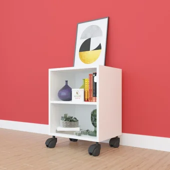 Kenz Life Beril 2 Bölmeli 2 Raflı Suntalam 48 cm Beyaz Kitaplık