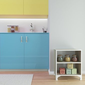 Kenz Life Tuğçe 2 Bölmeli 2 Raflı Suntalam 48 cm Bej Kitaplık