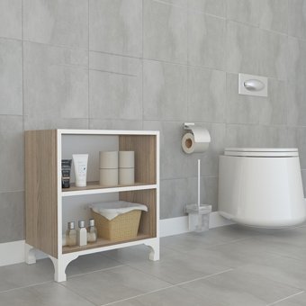 Kenz Life Tuğçe 2 Bölmeli 2 Raflı Suntalam 48 cm Bej Kitaplık