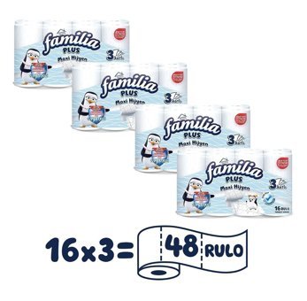 Familia Plus Maxi Hijyen 3 Katlı 3x16'lı Rulo Tuvalet Kağıdı