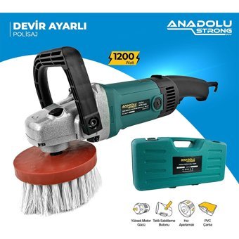Anadolu Strong ANS1002 1200 W 3900 Devir/Dk 180 Mm Disk Kablolu Pasta Cila Elektrikli Polisaj Makinesi