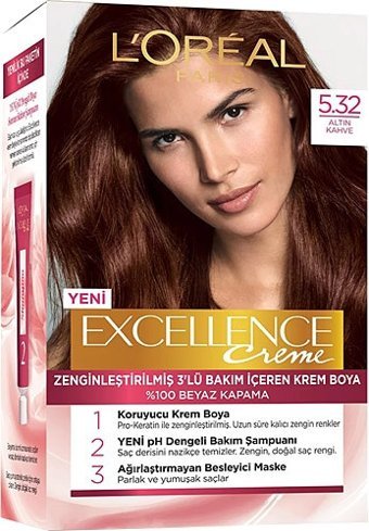 L'Oréal Paris 5.32 Altın Kahve Amonyaksız Krem Saç Boyası
