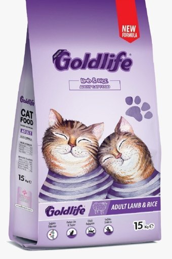 Goldlife Kuzu Etli-Pirinç Yetişkin Kuru Kedi Maması 15 kg