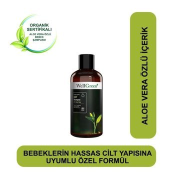 Wellgreen Göz Yakmayan Hipoalerjenik Hassas Ciltler İçin Aloe Veralı Bebek Şampuanı 250 ml