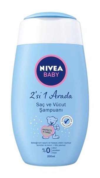 Nivea 2'si 1 Arada Göz Yakmayan Hipoalerjenik Hassas Ciltler İçin Papatya Özlü Bebek Şampuanı 200 ml