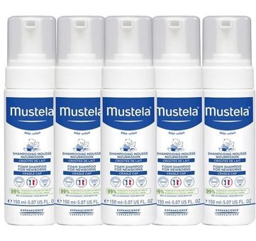 Mustela Göz Yakmayan Hipoalerjenik Yenidoğan Tüm Ciltler İçin Hindistan Cevizli Bebek Şampuanı 5x150 ml