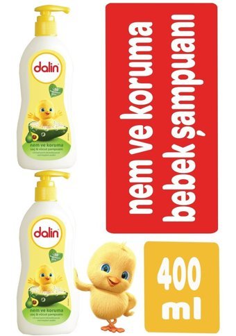 Dalin Nem Koruma Göz Yakmayan Hipoalerjenik Tüm Ciltler İçin Avokadolu Bebek Şampuanı 2x400 ml