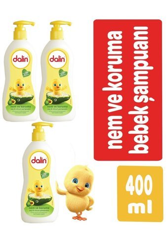 Dalin Nem Koruma Göz Yakmayan Hipoalerjenik Tüm Ciltler İçin Avokadolu Bebek Şampuanı 3x400 ml