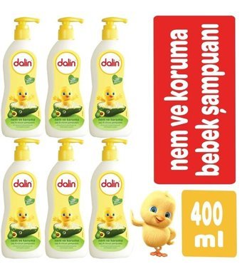 Dalin Nem Koruma Göz Yakmayan Hipoalerjenik Tüm Ciltler İçin Avokadolu Bebek Şampuanı 6x400 ml