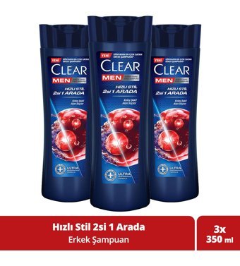 Clear Kepeğe Karşı Arındırıcı Tüm Saçlar İçin Sade 2 si Bir Arada Unisex Şampuanı