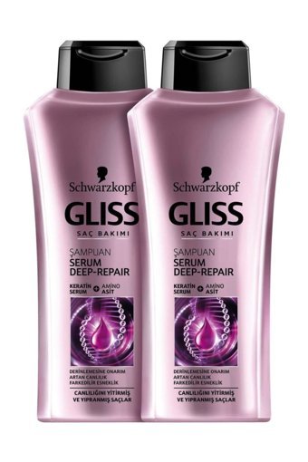 Gliss Serum Deep Repaır Onarıcı Tüm Saçlar İçin Sade Standart Unisex Şampuanı 2x525 ml