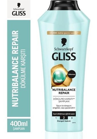 Gliss Nutribalance Repair Saç Dökülmesine Karşı Tüm Saçlar İçin Sade Standart Unisex Şampuanı 6x400 ml