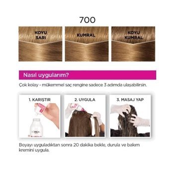L'Oréal Paris 700 Parlak Kumral Amonyaksız Krem Saç Boyası 48 ml