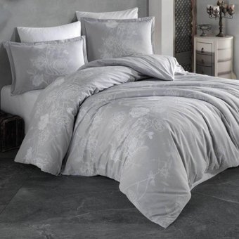 Clasy Arnor V2 Pamuk Dört Mevsim 200 x 220 cm Desenli Çift Kişilik Nevresim Takımı Gri
