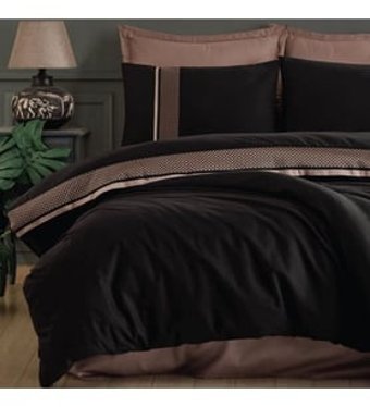 Clasy Tulkas V2 Pamuk Dört Mevsim 200 x 220 cm Desenli Çift Kişilik Nevresim Takımı Siyah