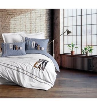 Cotton Box Forever Pamuk Dört Mevsim 200 x 220 cm Desenli Çift Kişilik Nevresim Takımı Gri