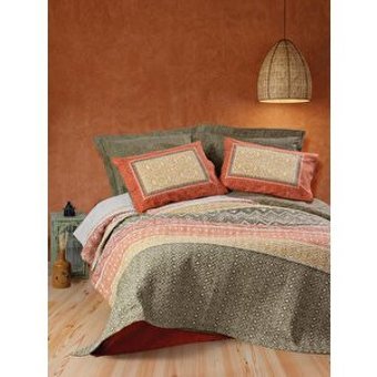 Cotton Box Tuwa Pamuk Dört Mevsim 220 x 230 cm Kapitone Çift Kişilik Nevresim Takımı Kiremit