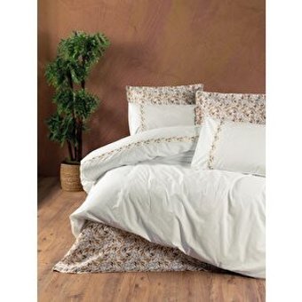 Cotton Box Polite Pamuk Dört Mevsim 200 x 220 cm Desenli Çift Kişilik Nevresim Takımı Tarçın