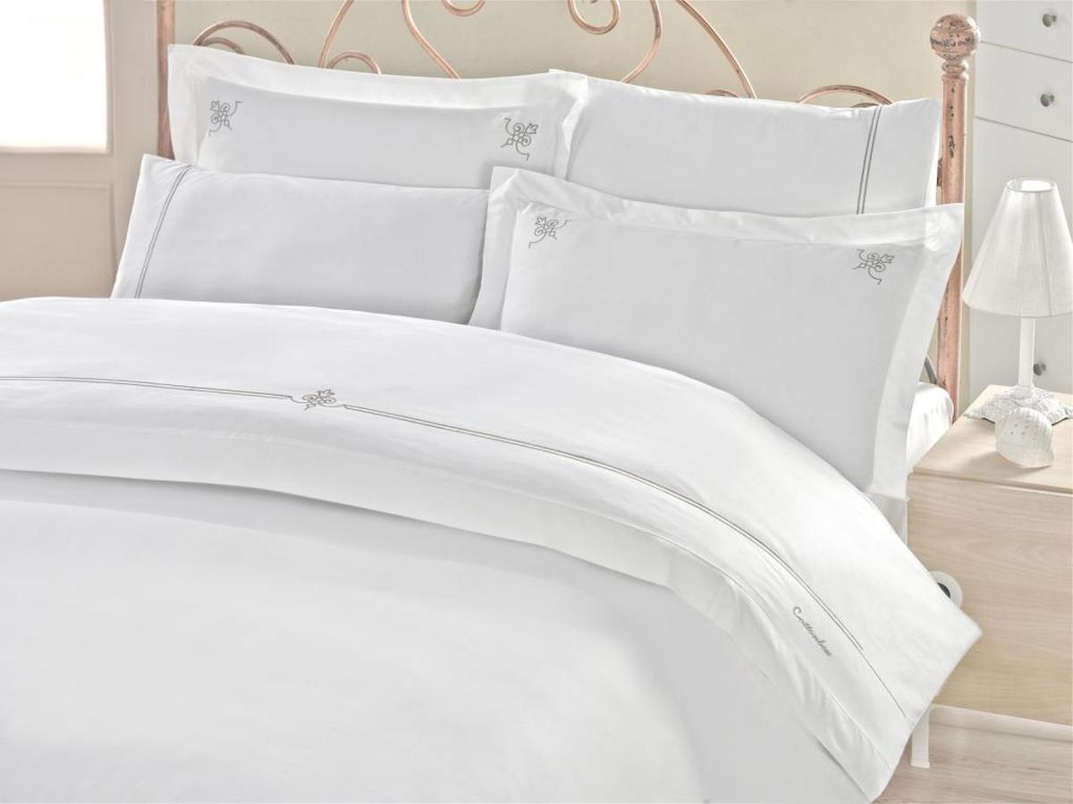 Cotton Box Güher Pamuk Dört Mevsim 200 x 220 cm Çift Kişilik Nevresim Takımı Beyaz