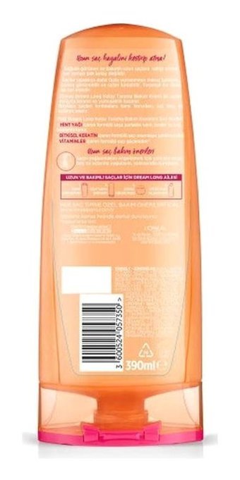 L'oréal Paris Elseve Dream Long Onarıcı Nemlendirici Hint Yağı Keratin Vitaminler Kadın Saç Kremi 390 ml