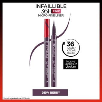 L'Oréal Paris Infaillible 36H Grip Micro Fine Suya Dayanıklı Parlak 04 Mor Kalıcı Kalem Eyeliner