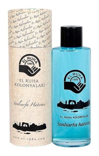 El-Ruha Mavi Altın Çiçeksi Cam Şişe Kolonya 500 ml
