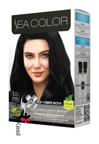 HbsStor 1.0 Siyah Krem Saç Boyası 2x2x50 ml