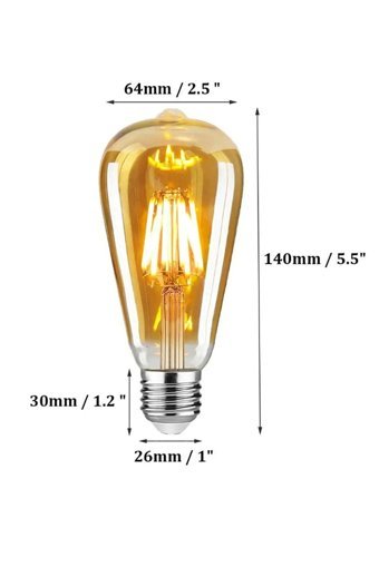 Grafen St64 4 W Tasarruflu Koyu Sarı E27 Armut Led Ampül
