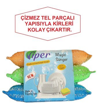 Viper Sihirli 3'lü Bulaşık Süngeri