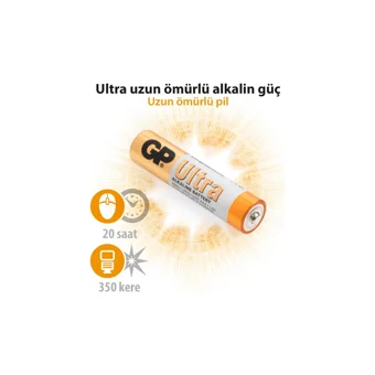 GP Ultra Gp24Au LR03 1.5 V Alkalin AAA / İnce Kalem Pil 12'li