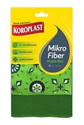 Koroplast Tekli Mikrofiber Temizlik Bezi Yeşil