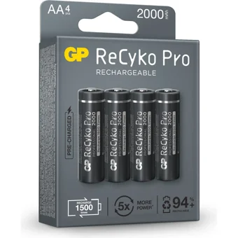 GP Recyko Pro 2000 Serisi LR06 1.2 V 2050 mAh Alkalin AA / Kalem Şarjlı Pil 4'lü