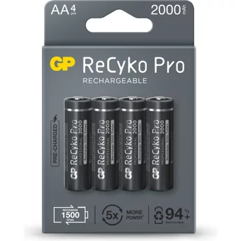 GP Recyko Pro 2000 Serisi LR06 1.2 V 2050 mAh Alkalin AA / Kalem Şarjlı Pil 4'lü