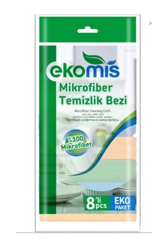 Ekomis 8'li Mikrofiber Temizlik Bezi