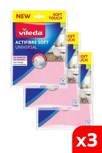 Vileda Actifiber 3x2'li Mikrofiber Temizlik Bezi