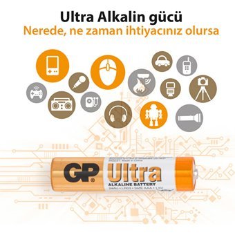 GP Ultra LR03 1.5 V Alkalin AAA / İnce Kalem Pil 4'lü
