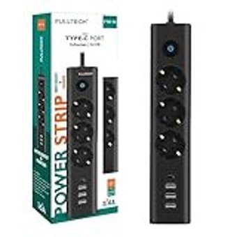 Fulltech FTR-13 3'lü 1.4 metre 3'lü USB Kablolu Çiftli Akım Korumalı Priz