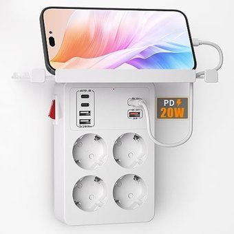 Kiykzi 4'lü 6'lı USB Kablolu Çiftli Akım Korumalı Priz