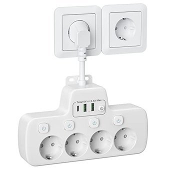Honihom 4'lü 2'li USB Kablosuz Çiftli Akım Korumalı Priz