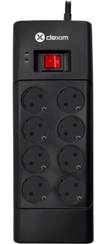 Dexim SP08DG 8'li 1.8 metre USB Kablolu Çiftli Akım Korumalı Priz