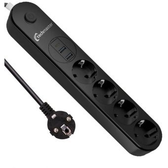 Techmaster 4'lü 2 metre 2'li USB Kablolu Çiftli Akım Korumalı Priz