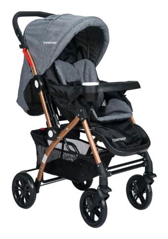 Tommy Baby Eagle Çift Yönlü Katlanabilir 360 Derece Dönen Tam Yatar Bebek Arabası Füme