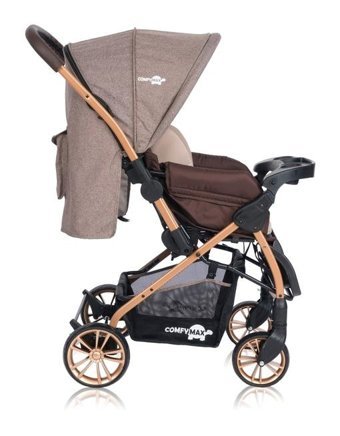 Comfymax Çift Yönlü Katlanabilir 360 Derece Dönen Tam Yatar Bebek Arabası Kahverengi